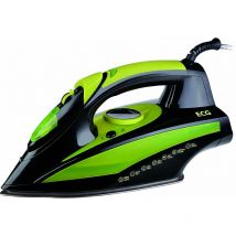 Euro Castor Green - ecg nz 280 - Ferro da stiro con spegnimento automatico, 2600 w, piastra anodizzata, vapore regolabile, getto di vapore verticale,