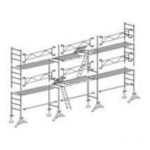 Chafaudage altrad vito 49 - 60 M² - avec garde corps fixe sans planchers ni plinthes - L49P060GF