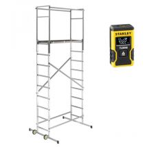 Echafaudage domestique: Hauteur de travail max 4.5m + Escabeau 3 marches - 9475-901-Q50/3