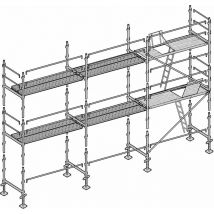 Echafaudage façadier 60 m² lisses planchers
