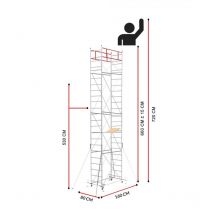Chafaudage fast avec 4 Leveling Jack (Hauteur de travail 7,20 m)