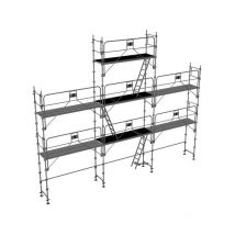 Echafaudage fixe de façade 68m² - Structure + Planchers - Version garde-corps - DUO68GC-PI-SP
