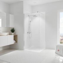 Echantillon - Panneau mural Blanc, revêtement pour douche et salle de bain, DécoDesign couleur Schulte
