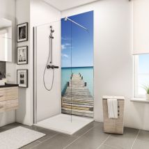 Echantillon - Panneau mural, revêtement pour douche et salle de bain, DécoDesign photo Schulte Ponton de Maldives