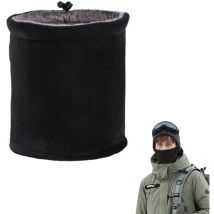 Charpe à boucle d'hiver, écharpe tube en polaire pour hommes et femmes, tour de cou avec cordon de serrage, cache-cou multifonctionnel, écharpe de