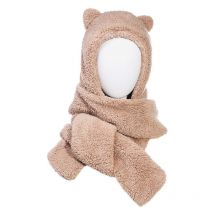 Charpe à capuche pour fille avec poche, chapeau, écharpe, gants, costume