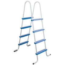 TOI - Echelle double symétrique 2x4 marches laquée epoxy pour piscine hors-sol