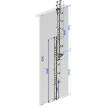 Echelle a crinoline hauteur 12 mètres Norme nf 85-016