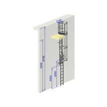 Echelle a crinoline hauteur 5 mètres sortie laterale en iso 14 122-4