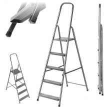 Échelle Acier 5 Marches Échelle Pliante Escalier Unilatéral 125 Kg