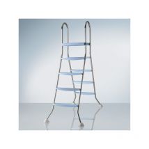 GRE - Echelle inox 2x4 marches + Plateforme pour piscine hors sol 1,42m