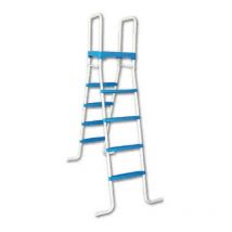 TOI - Echelle double symétrique plateforme 2x4 marches laquée epoxy pour piscine hors-sol