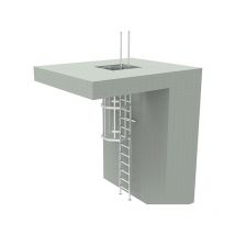 Echelle Direct - Echelle à crinoline de 4.00m avec crosse pour sortie sous plafond ou skydome - CS/2SD/400