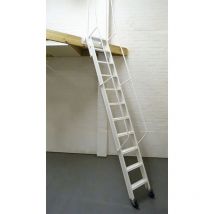 Echelle Direct - Echelle rabattable acier blanche - Hauteur sol à sol 3.00m - SOPALCO/B300