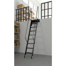Echelle Direct - Echelle de meunier noir rabattable avec marches en métal - Hauteur sol à sol max. 3.00m - SOPALCO/N150
