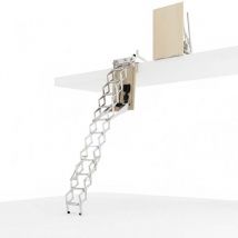 Matisère - Escalier escamotable mural électrique - Trappe : 80x100cm - Hauteur sol à sol 2,30 à 2,49m - FGM/80/100-249