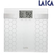 Laica - bascula de baño digital con calculo de la composición corporal color blanco 180KG PS5014