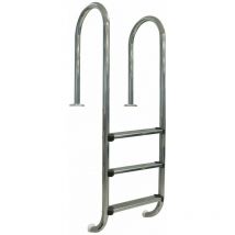 GRE - Echelle murale inox pour piscine enterrée, 3 marches 1,20m