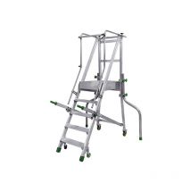 Escabeau roulant 8 marches - Hauteur max. de travail 3.74m - CA4/175