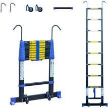 Scala telescopica 2,6m TELESCOVA8+, Alluminio, Pieghevole, Estensibile, Multi-funzione, Altezza di lavoro max 3,5m, Ganci Rimovibili, Garanzia 5 anni