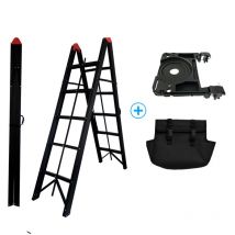 Woerther - Echelle télescopique 3m80 avec barre stabilisatrice - Avec housse et sac porte outils - Charge maximal 150Kg - Garantie 5 ans