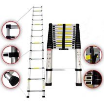 Domicile echelle Telescopique 3.8M Multi-Fonction en Aluminium 10 Echelons 150 Kg(pas inclus la housse transport)