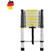 Chelle télescopique 3.8m Échelle Télescopique Aluminium Multi-Fonction Échelle Pliable Portable et Pliante Hengmei