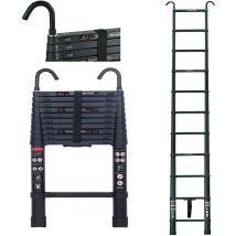 Dayplus - chelle Télescopique en Aluminium, Échelle Pliable de 10,5FT/3,2m avec 2 Crochets Détachables, Échelle Extension Polyvalente pour Travail