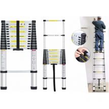 Chelle télescopique en Aluminium, échelle Pliable et déployable multiusage, modèle Portable, 3,8 m de Longueur, Charge maximale de 150 kg