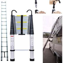Lucn - chelle télescopique multifonction en aluminium de 20,34FT/6,20m avec 2 crochets amovibles et pieds en caoutchouc antidérapants