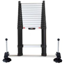 Echelle télescopique 4.10m avec barre stabilisatrice et pieds ajustables - TEL-70241WSML/PPS