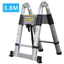 Secury-t - Echelle/escabeau télescopique double aluminium 2x6 marches h 3,8M (1,9+1,9)