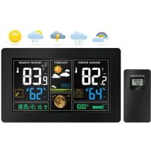 Funkwetterstation mit lcd Farbdisplay Wettervorhersage Außensensor mit lcd Display Uhrzeit/Datumsanzeige Anzeige Innen- und Außentemperatur und