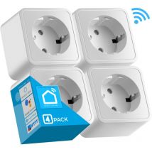 Smart wlan Steckdose 4er Pack 16 a Ausgangsleistung App-gesteuert Sprachsteuerung mit Alexa u. Google Home Smart Home Steckdose Fernsteuerung