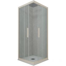 Eck-Duschkabine in pvc 100x120 Klarglas Champagne Kolors