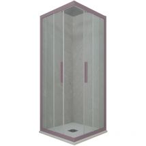 Eck-Duschkabine in pvc 110x110 Klarglas Lavendel Kolors