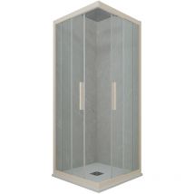 Forte - Eck-Duschkabine in pvc 110x120 Klarglas Champagne Kolors