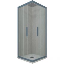 Eck-Duschkabine in pvc 70x100 Klarglas Marineblau Kolors