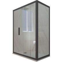 Eck-Duschkabine in pvc 70x110 Klarglas Anthrazit Deco Duo