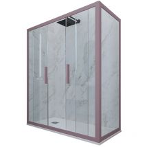 Forte - Eck-Duschkabine in pvc 70x140 Klarglas Lavendel Glam Duo