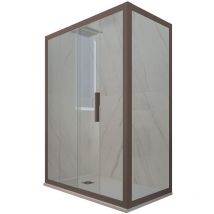 Forte - Eck-Duschkabine in pvc 70x160 Klarglas Chocolate Deco Duo