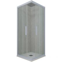 Eck-Duschkabine in pvc 70x70 Klarglas Vintage-Blau Kolors