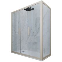 Forte - Eck-Duschkabine in pvc 75x150 Klarglas Champagne Glam Duo