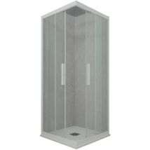 Eck-Duschkabine in pvc 75x75 Klarglas Matt-Weiß Kolors