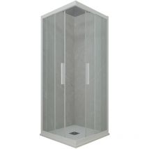 Eck-Duschkabine in pvc 80x120 Klarglas Matt-Weiß Kolors