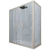 Eck-duschkabine In Pvc 90x150 Klarglas Champagne Glam Duo