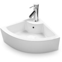Eck Keramik Waschbecken Gäste WC 46x32 cm