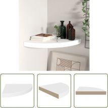 The Living Store Eck-Schweberegal Weiß 35x35x3,8 cm mdf - Eckwandregal - Wandschrank - Wohnraumgestaltung - Aufbewahrungssystem - Regal Weiß