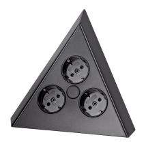 THEBO Eck-Steckdose ST 3007/ C schwarz matt Dreiecksteckdose 240 V