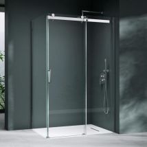 Mai & Mai Eckdusche 80x160 cm Duschkabine inkl. Duschtasse Sicherheitsglas 8mm ESG beidseitige NANO-Beschichtung Schiebetür Dusche R-17